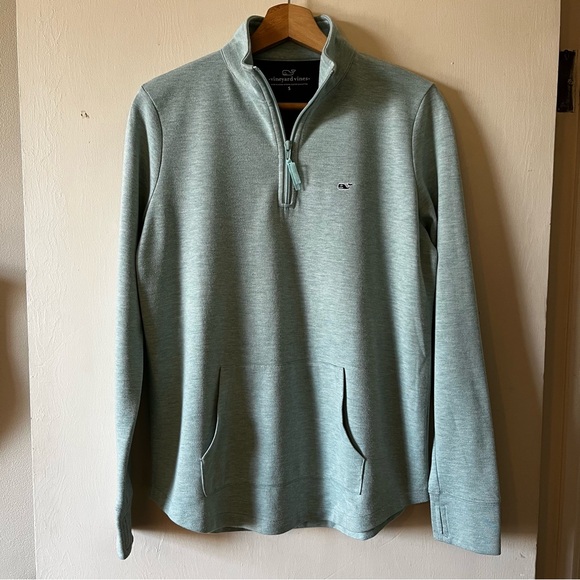 Vineyard Vines Seafoam Green Quarter Zip Sweatshirt, Size S - Picture 10 of 10